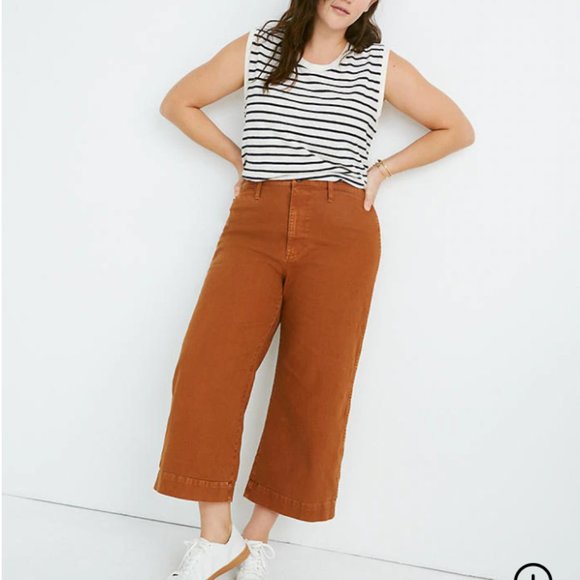 Madewell Pants - NWT Madewell Emmett Wide Leg Crop Pant Size 34